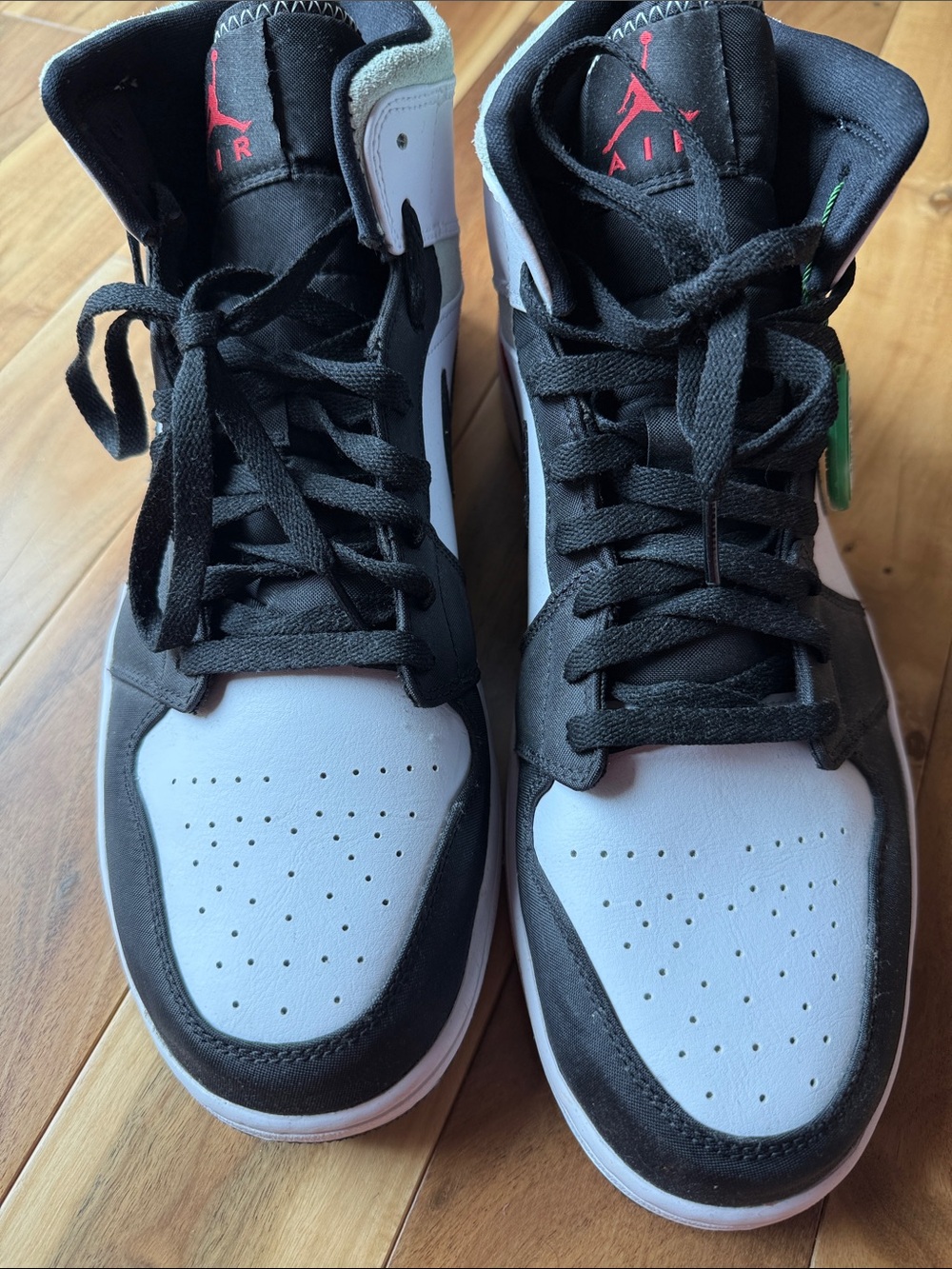 Jordan Black, White & Red High-Top Sneakers - Picture 2 of 6